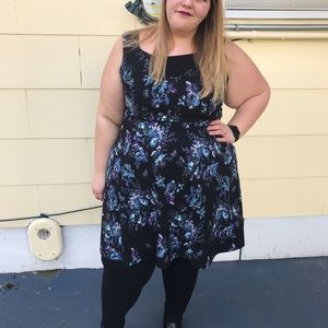Black and Blue Floral Dress